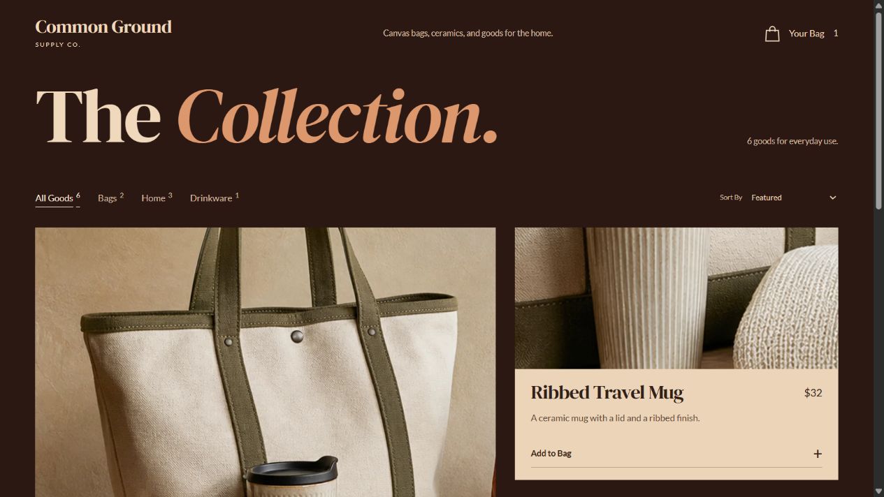 Common Ground Supply Co. website