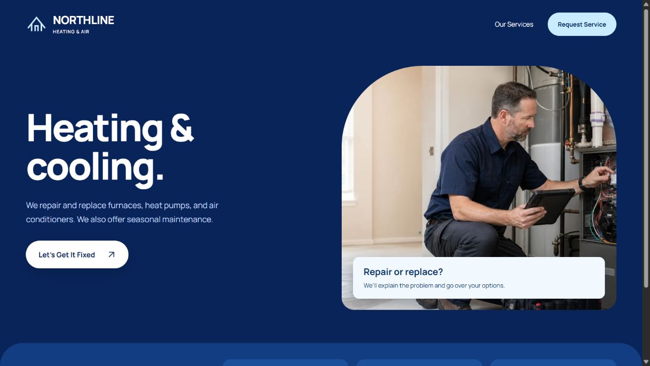 Northline Heating and Air website